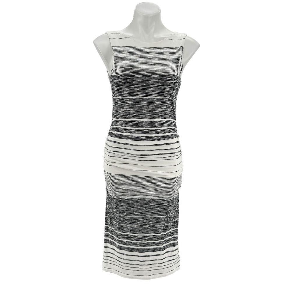 Athleta Women's Comeback Tank Dress Size S Ruched Striped Long Comfy Modal Midi